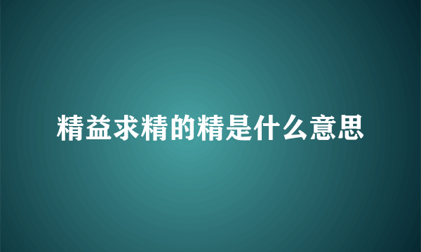 精益求精的精是什么意思