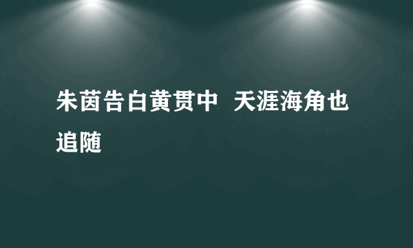 朱茵告白黄贯中  天涯海角也追随