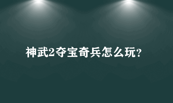 神武2夺宝奇兵怎么玩？