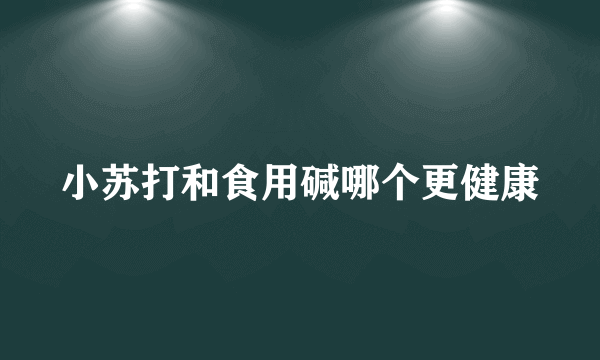 小苏打和食用碱哪个更健康