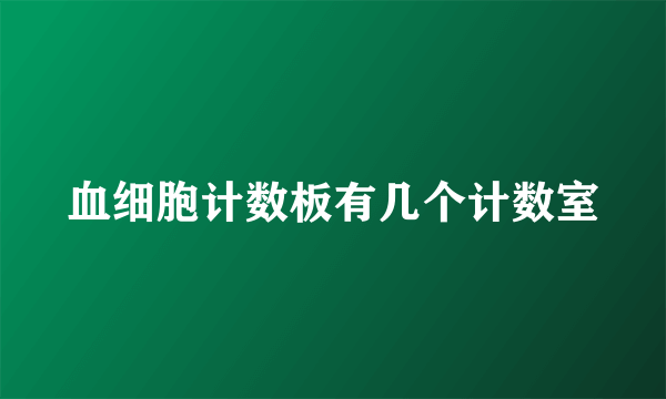 血细胞计数板有几个计数室