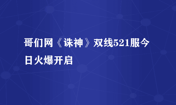 哥们网《诛神》双线521服今日火爆开启