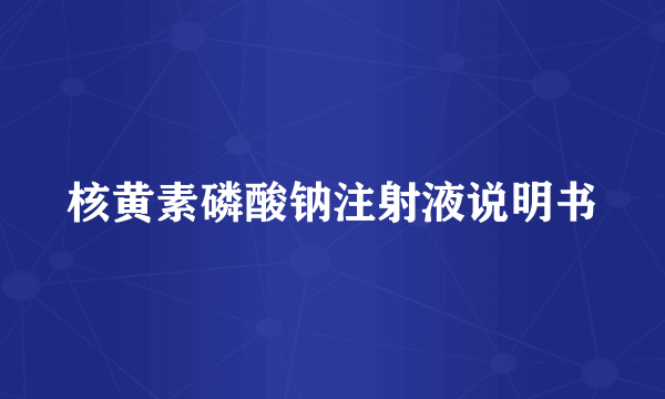 核黄素磷酸钠注射液说明书