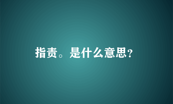 指责。是什么意思？