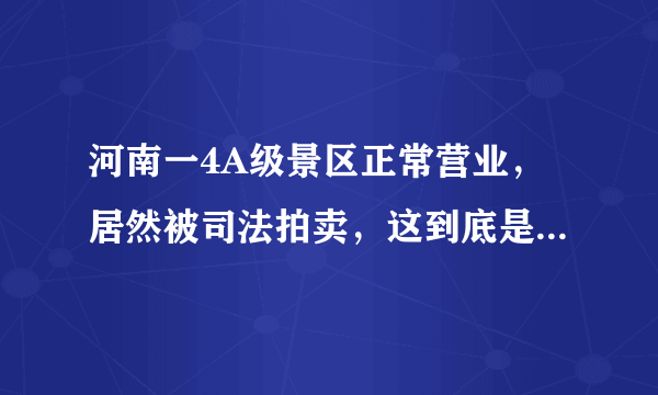 河南一4A级景区正常营业，居然被司法拍卖，这到底是怎么一回事？