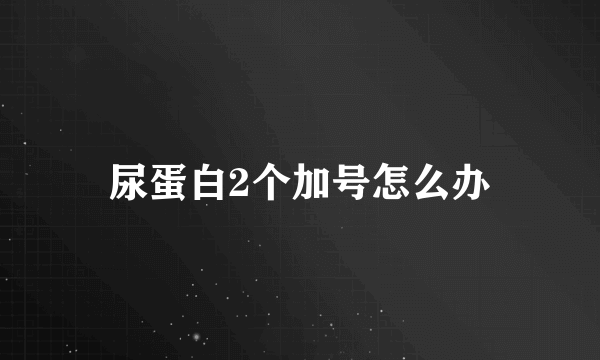 尿蛋白2个加号怎么办