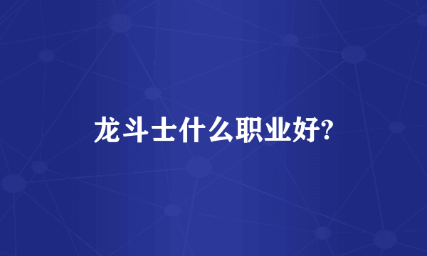 龙斗士什么职业好?