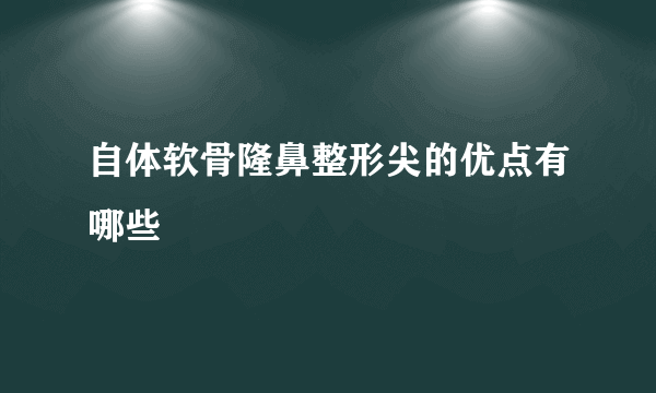 自体软骨隆鼻整形尖的优点有哪些