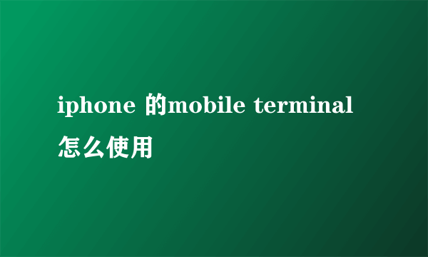 iphone 的mobile terminal 怎么使用