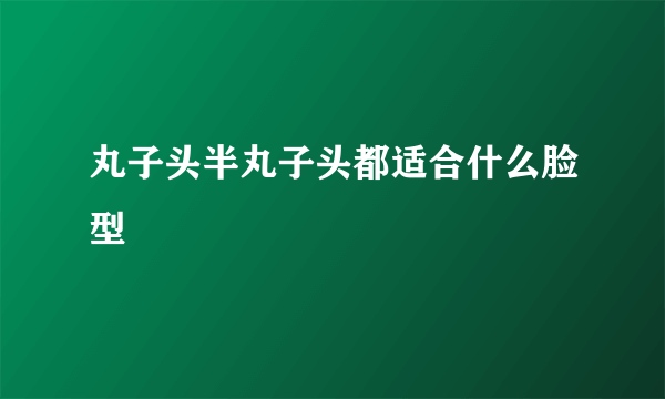 丸子头半丸子头都适合什么脸型