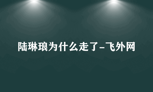 陆琳琅为什么走了-飞外网