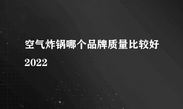 空气炸锅哪个品牌质量比较好2022