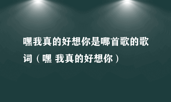 嘿我真的好想你是哪首歌的歌词（嘿 我真的好想你）