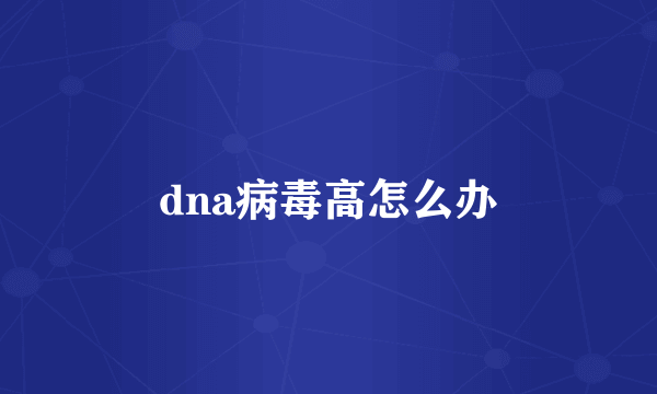 dna病毒高怎么办