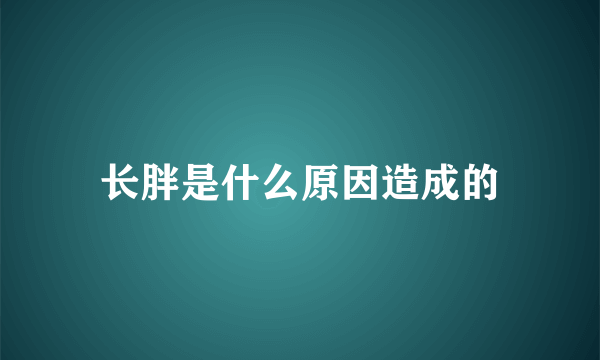 长胖是什么原因造成的