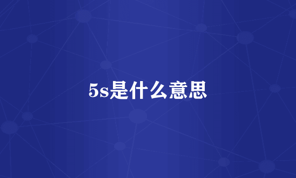 5s是什么意思