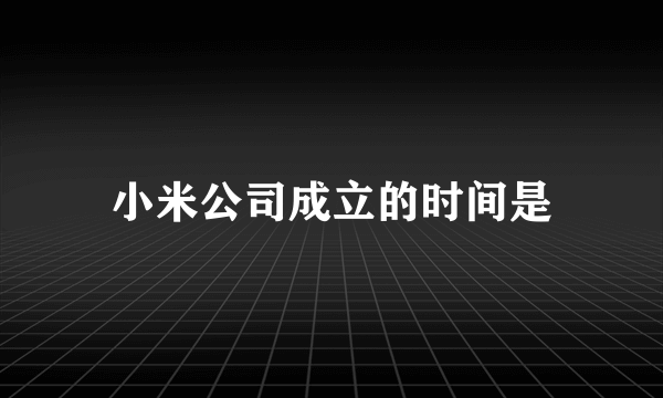 小米公司成立的时间是