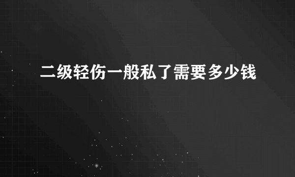 二级轻伤一般私了需要多少钱