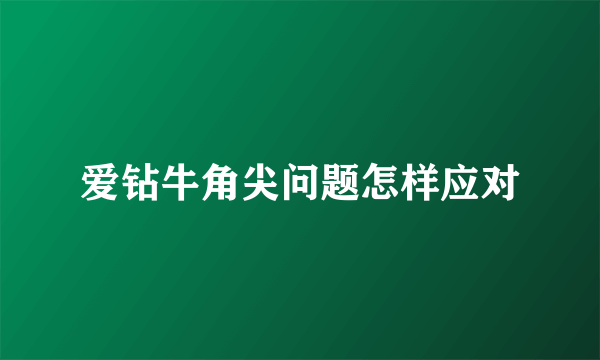 爱钻牛角尖问题怎样应对