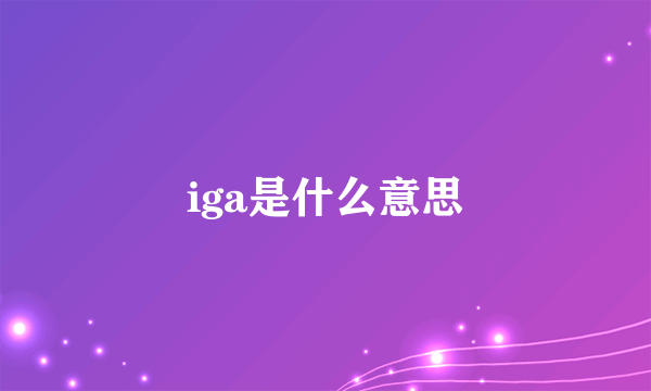 iga是什么意思