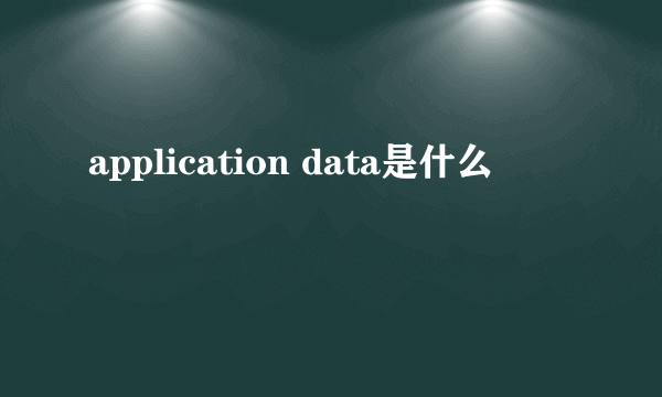 application data是什么