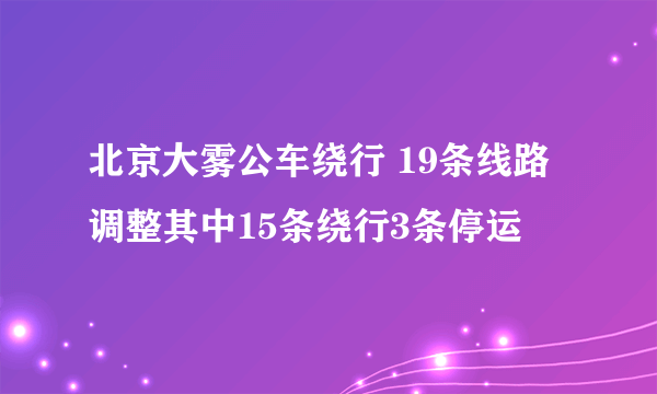 北京大雾公车绕行 19条线路调整其中15条绕行3条停运