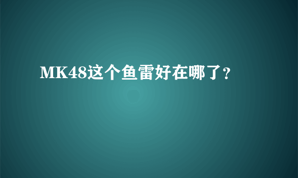 MK48这个鱼雷好在哪了？