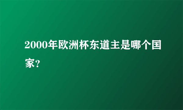 2000年欧洲杯东道主是哪个国家？