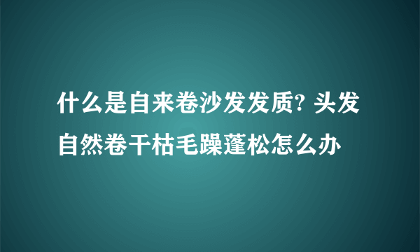 什么是自来卷沙发发质? 头发自然卷干枯毛躁蓬松怎么办