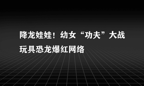 降龙娃娃！幼女“功夫”大战玩具恐龙爆红网络