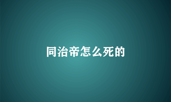 同治帝怎么死的