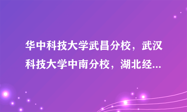 华中科技大学武昌分校，武汉科技大学中南分校，湖北经济学院法商学院哪个学校好一些