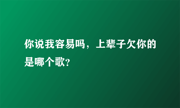 你说我容易吗，上辈子欠你的是哪个歌？