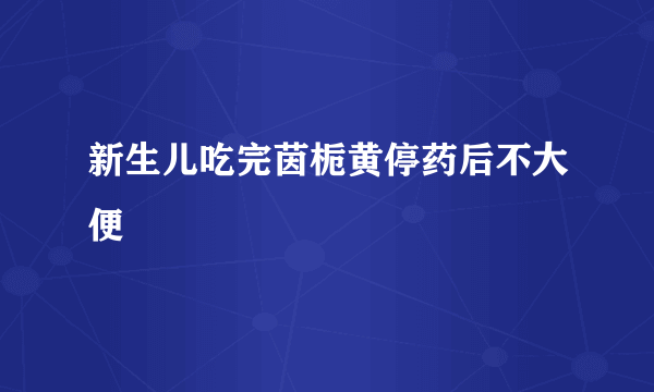 新生儿吃完茵栀黄停药后不大便