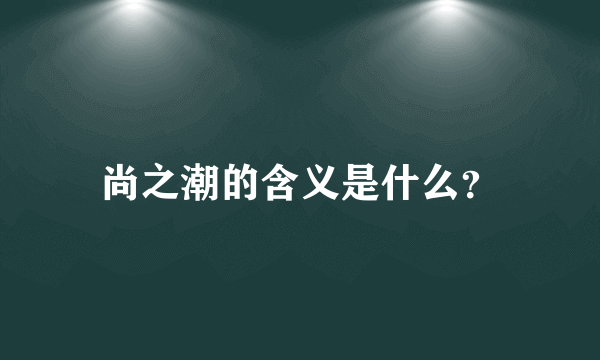 尚之潮的含义是什么？