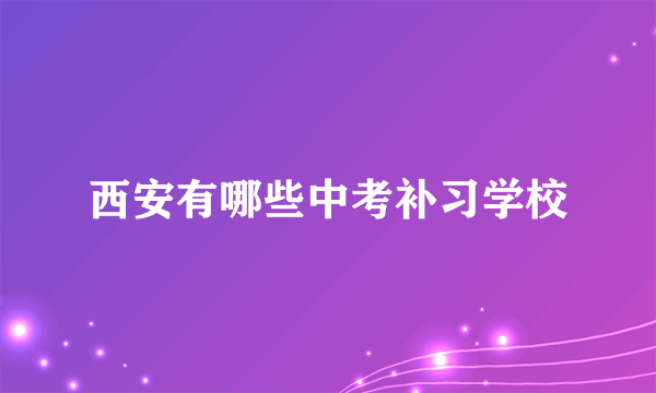 西安有哪些中考补习学校