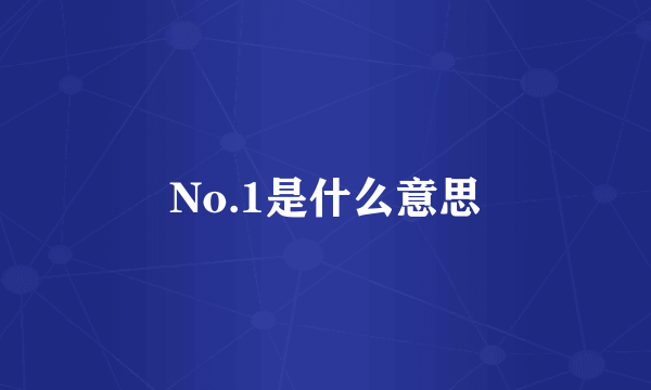 No.1是什么意思