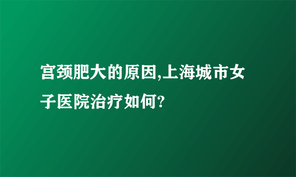 宫颈肥大的原因,上海城市女子医院治疗如何?