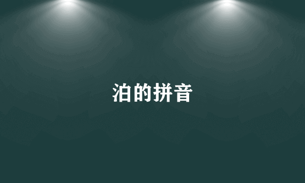 泊的拼音