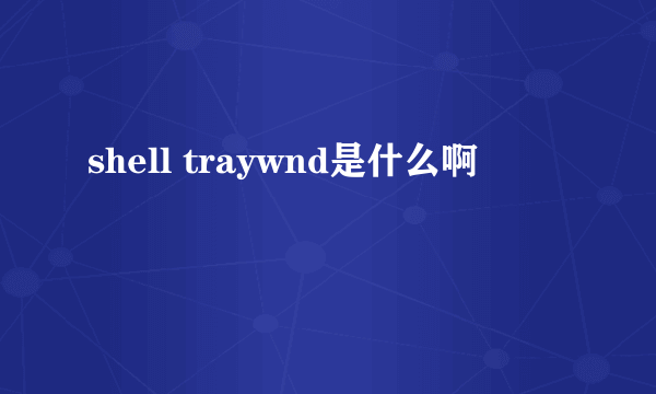 shell traywnd是什么啊