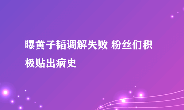 曝黄子韬调解失败 粉丝们积极贴出病史