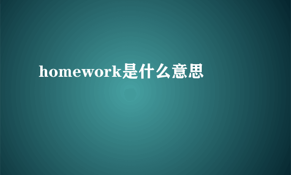 homework是什么意思