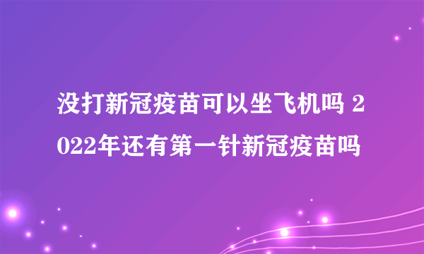 没打新冠疫苗可以坐飞机吗 2022年还有第一针新冠疫苗吗