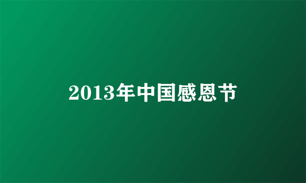 2013年中国感恩节