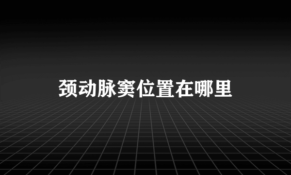 颈动脉窦位置在哪里