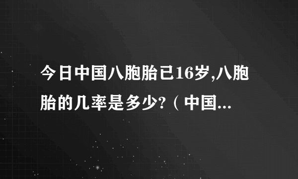 今日中国八胞胎已16岁,八胞胎的几率是多少?（中国八胞胎）