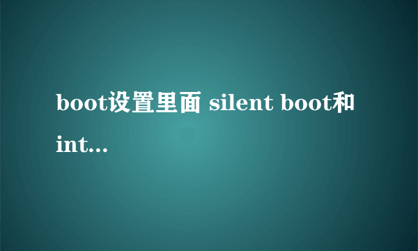 boot设置里面 silent boot和 intel rapid boot是什么意思 需要开启吗？