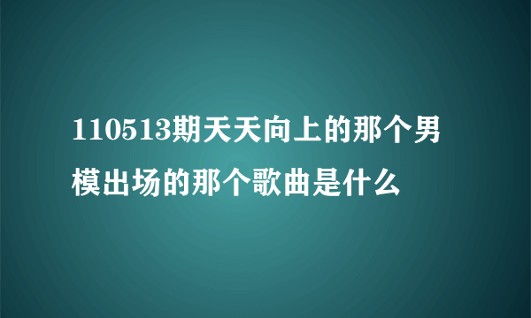 110513期天天向上的那个男模出场的那个歌曲是什么