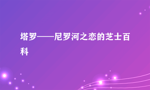 塔罗——尼罗河之恋的芝士百科