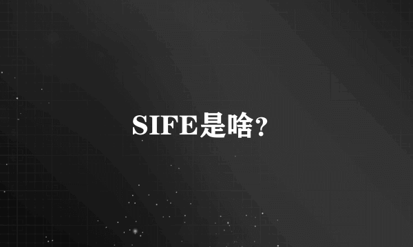 SIFE是啥？